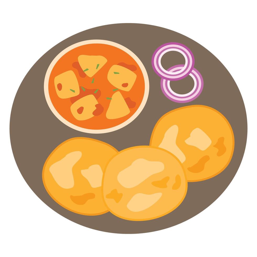 Aloo Gobi traditional Indian dish with cauliflower and potato vector
