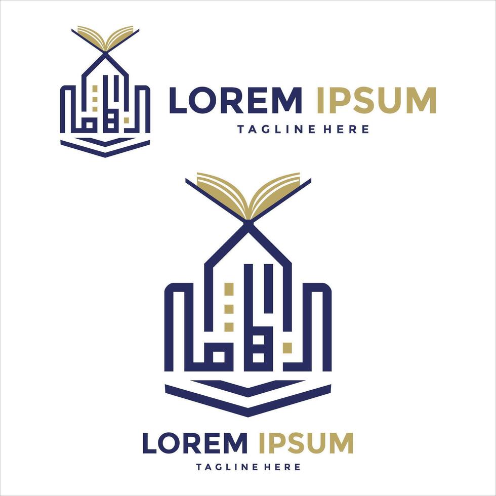 educational foundation logo with arabic calligraphy vector