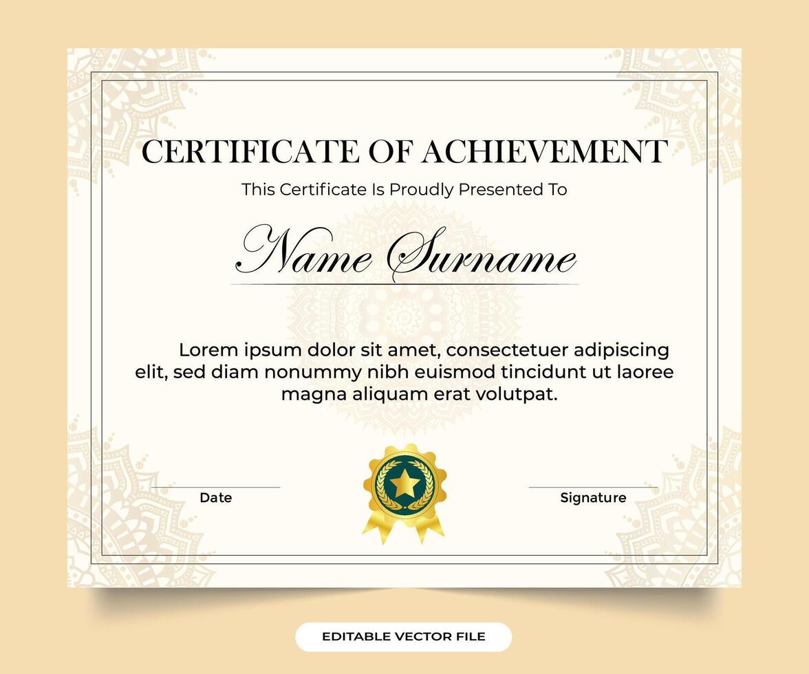 Achievement certificate and credential design collection for academic and official uses. Credential frame border with calligraphy and dark colors. Certificate of Appreciation modern template. vector