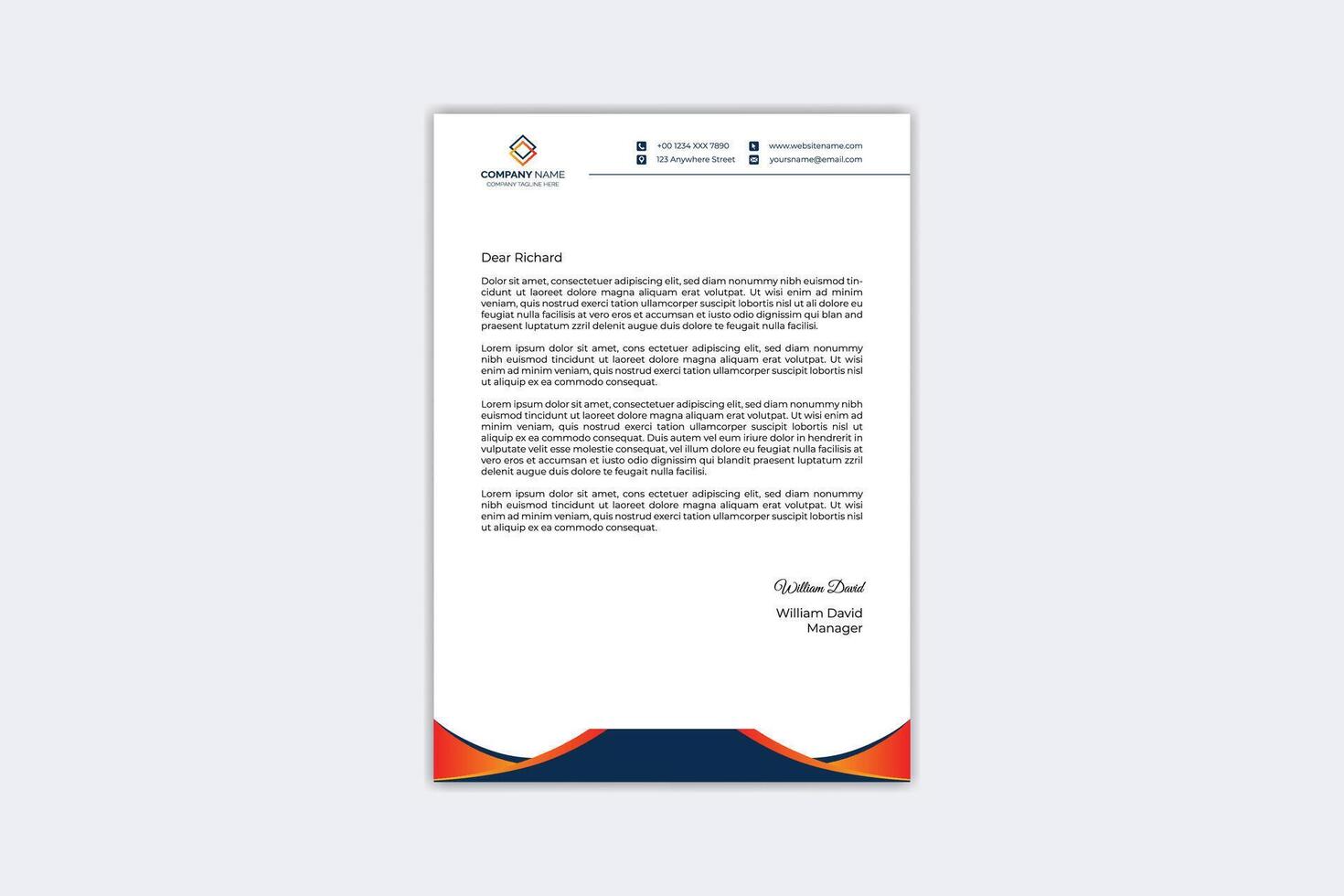 Modern letterhead design template vector