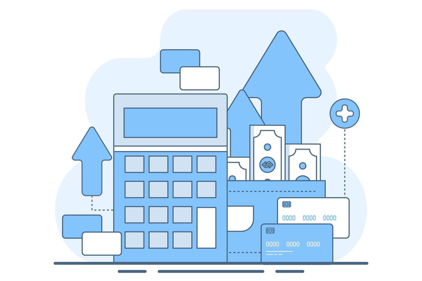 Personal investment concept, Develop business, grow or increase income income, personal development, growth mindset or return on investment, prosperity. flat illustration. vector