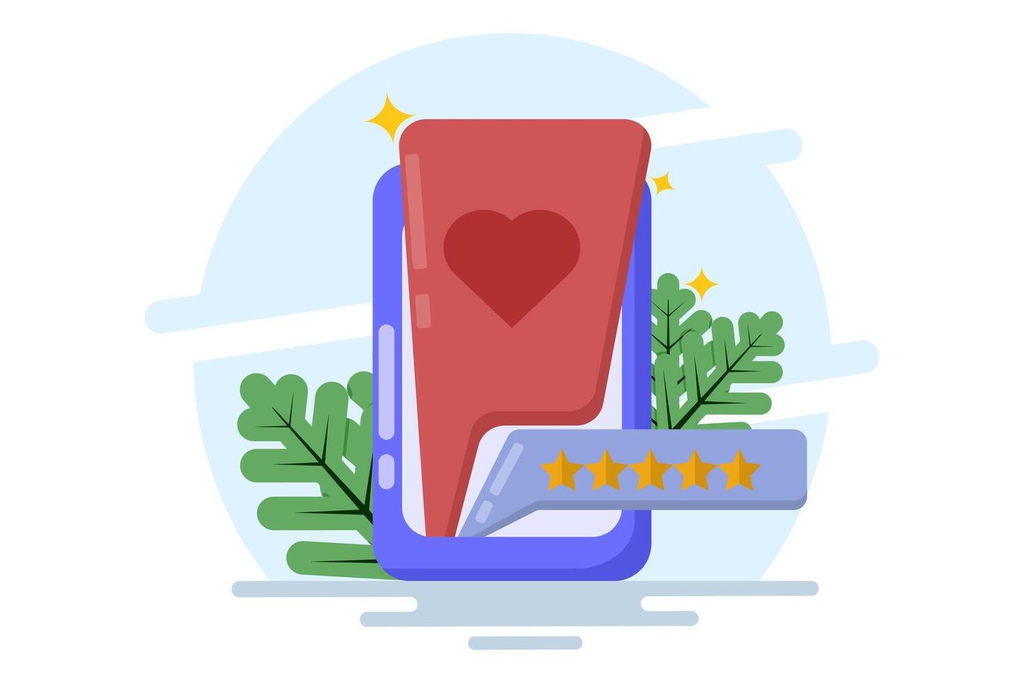 Notification with reviews. Social network app icon. customer feedback. Star customer reviews. Speech bubbles, text messages, social media comments. Flat illustration on background. vector