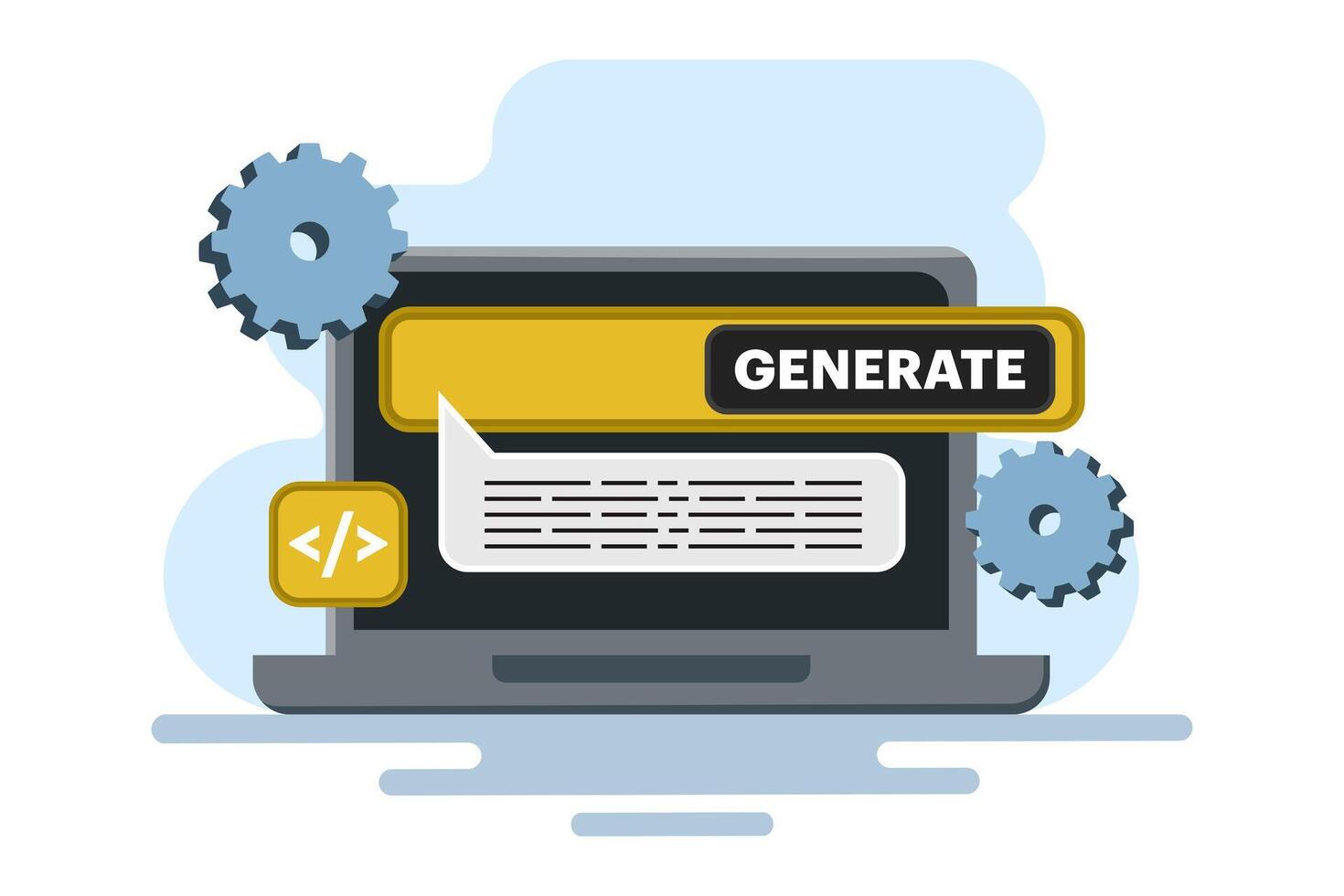 model training concept using big data in machine learning. AI content creation with AI-powered assistant for writing articles, artificial intelligence coding. illustration. vector