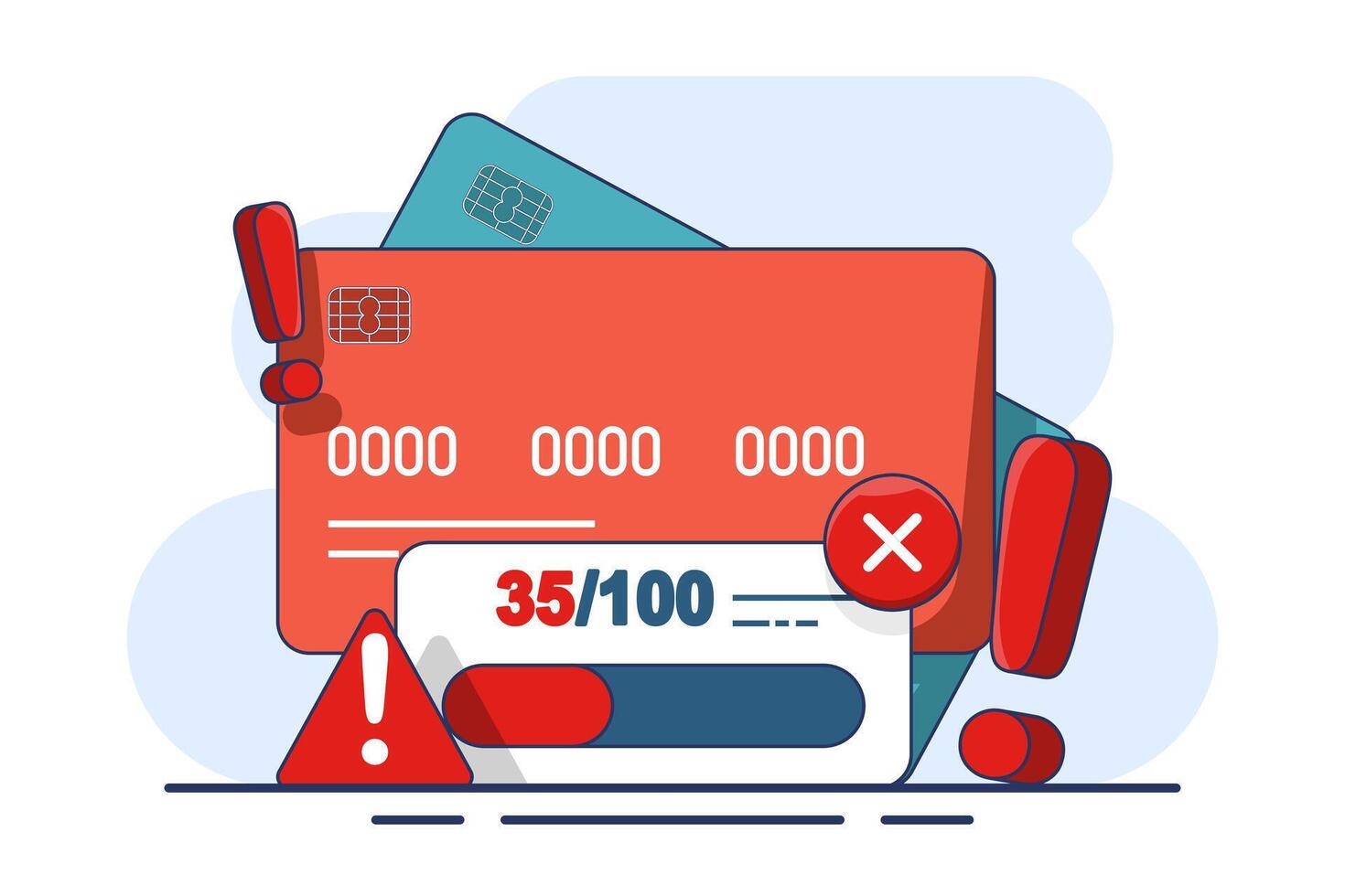 Fraud detection concept, debit card fraud detection uses tools and techniques to identify and prevent unauthorized transactions, thereby protecting against financial loss. improve payment security. vector