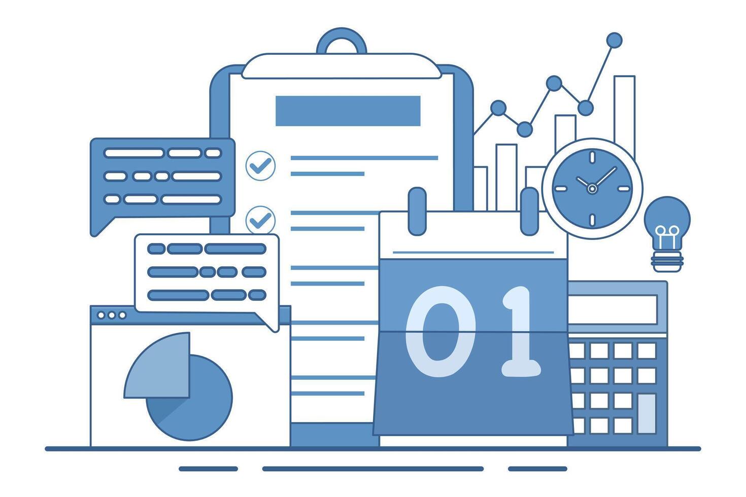 Business planning concept with data analysis, business analysis, sales market research, strategic analysis, product testing, business reports, company performance consulting.business management. vector