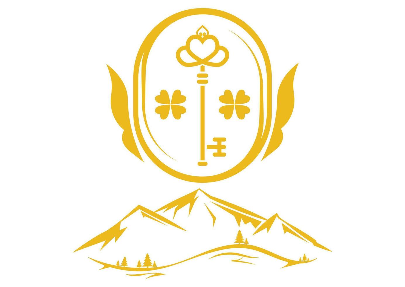 Concierge Mountain logo flat design isolated on white background vector