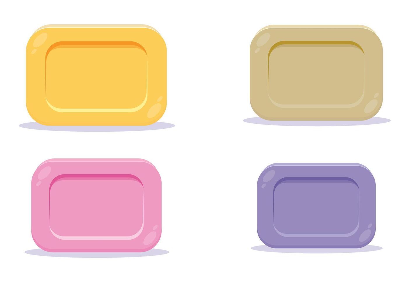 Set of four colored soaps flat design isolated on white background vector