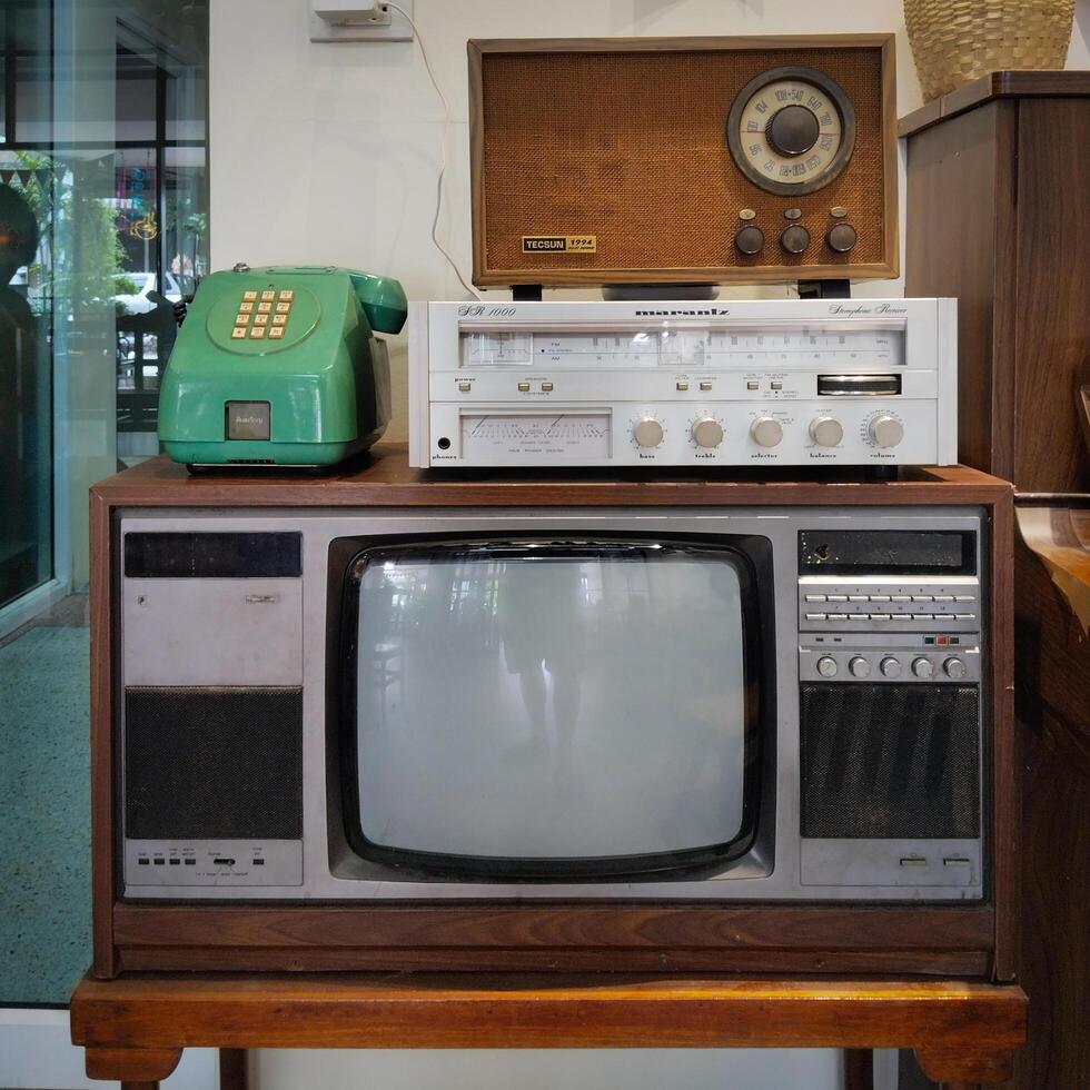 Maesai, Chiangrai, Thailand, 2024 - Retro Tech Ensemble, A Nostalgic Symphony of Vintage Electronics photo
