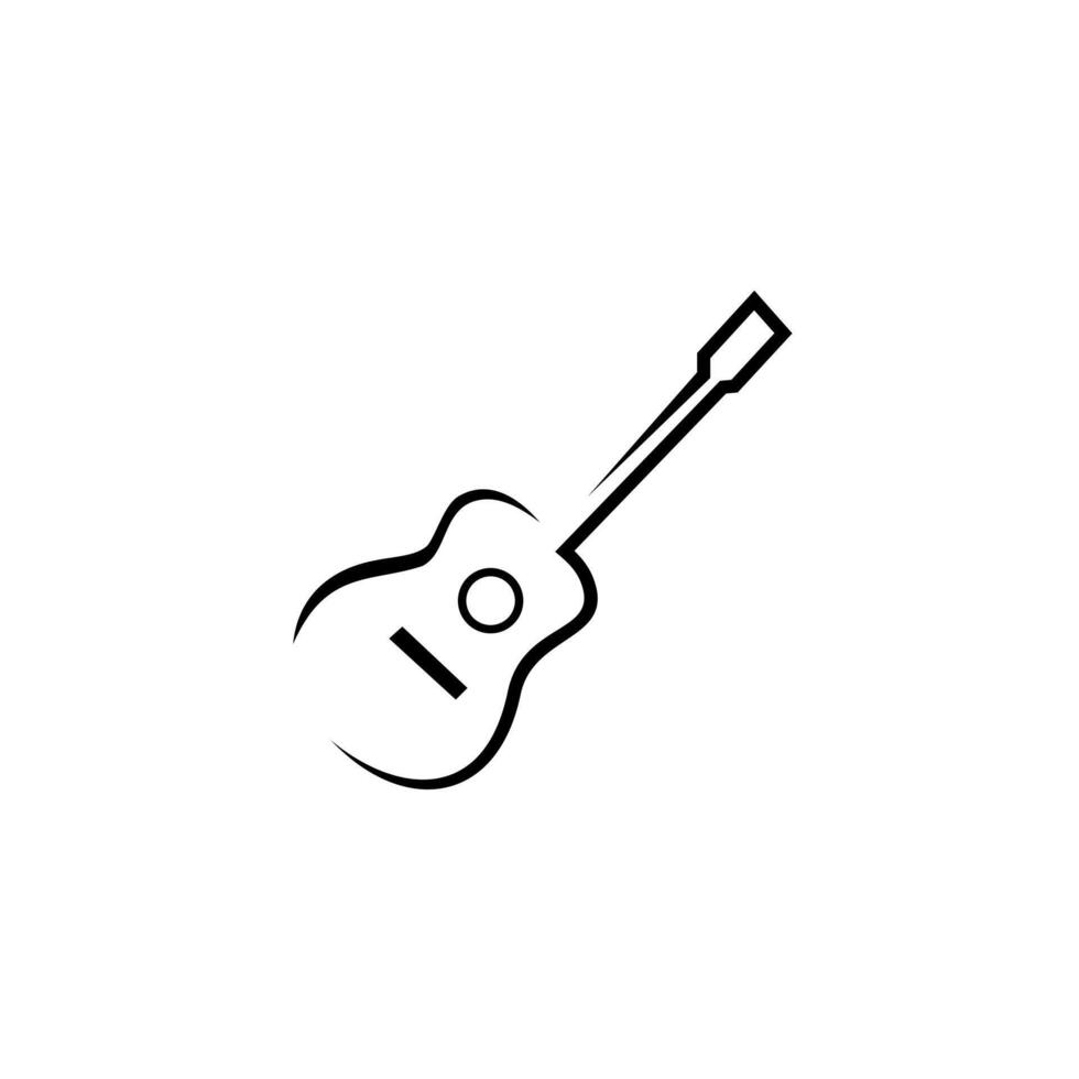 Guitar instrument simple logo design inspiration, suitable for your design need, logo, illustration, animation, etc. vector