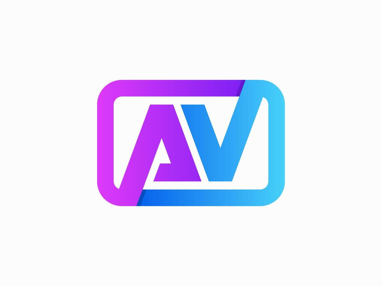Gradient Color letter AV initial logo design template vector