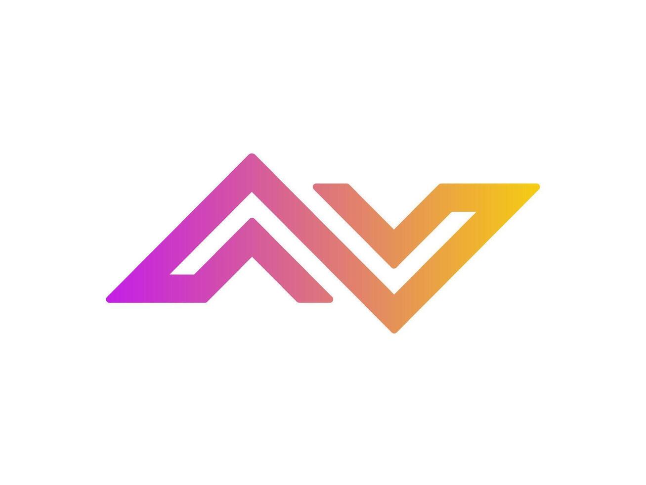 Colorful gradient AV letter initial logo template vector