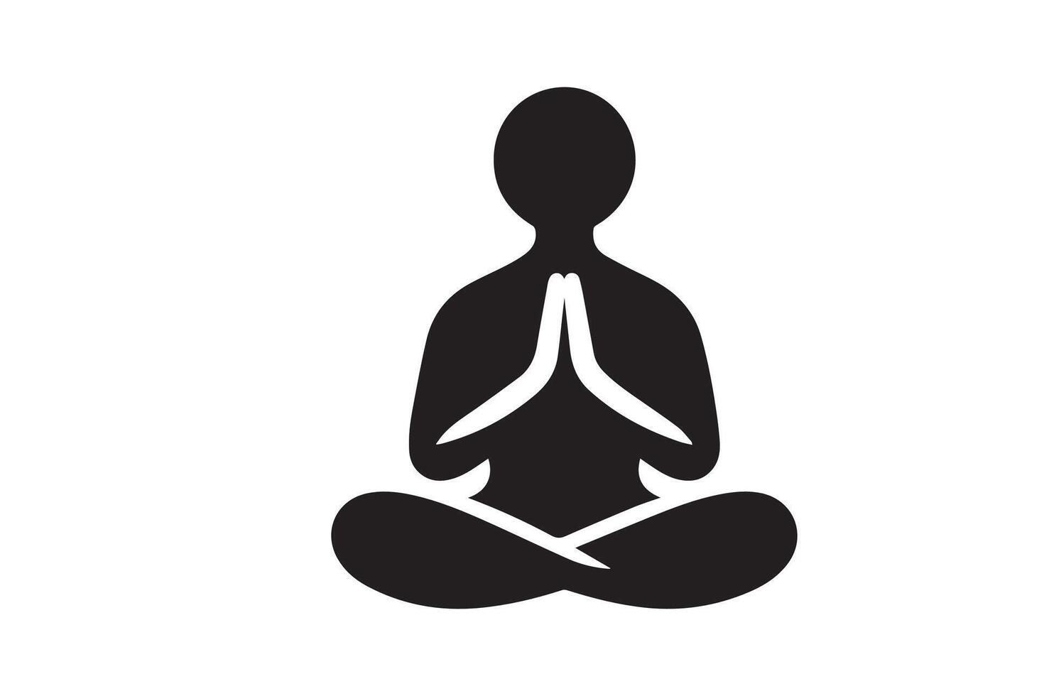 Man Praying Making Supplication Silhouette Illustration in white background vector