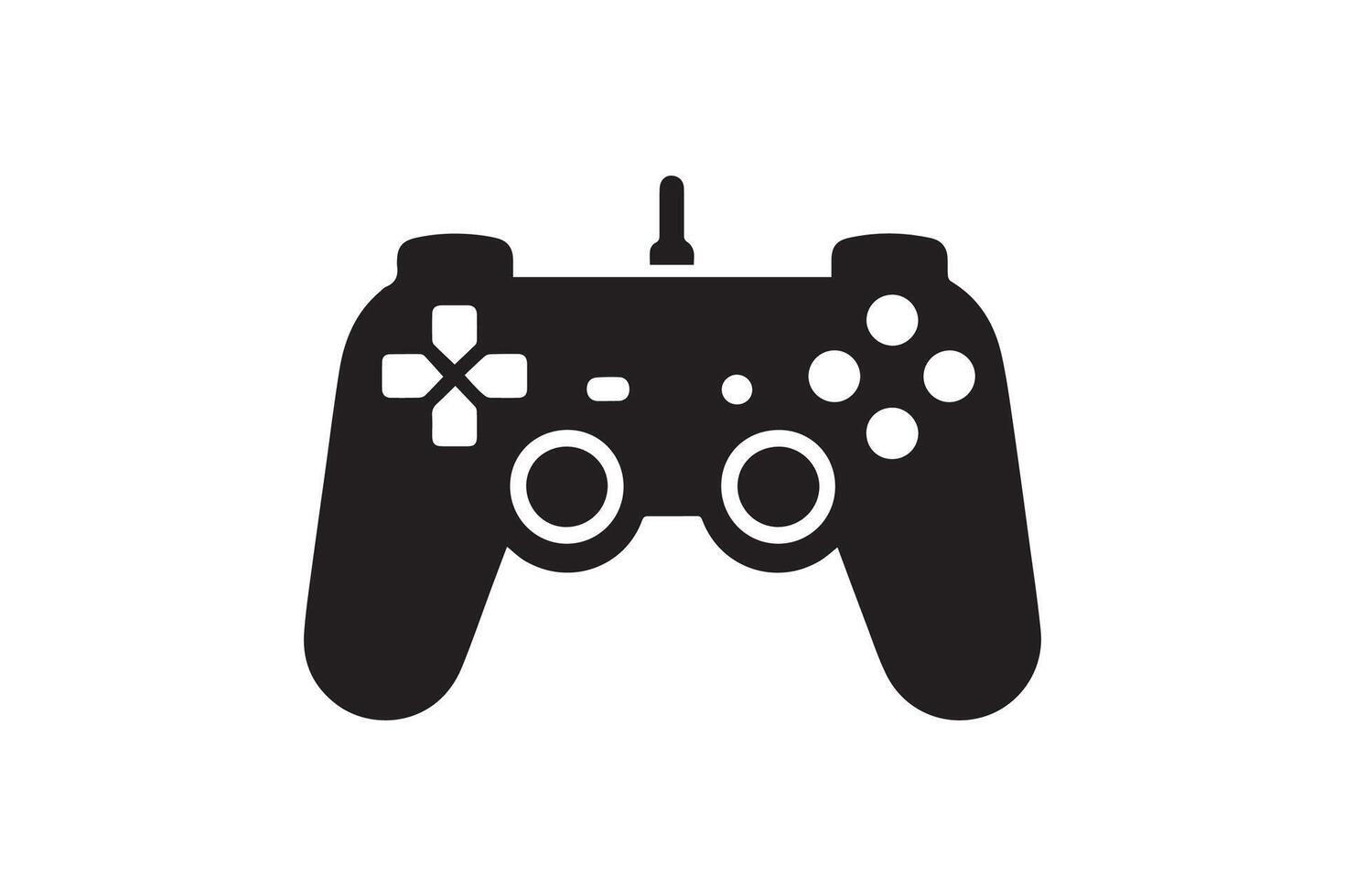 gaming console joystick silhouette in white background. Game elements vector