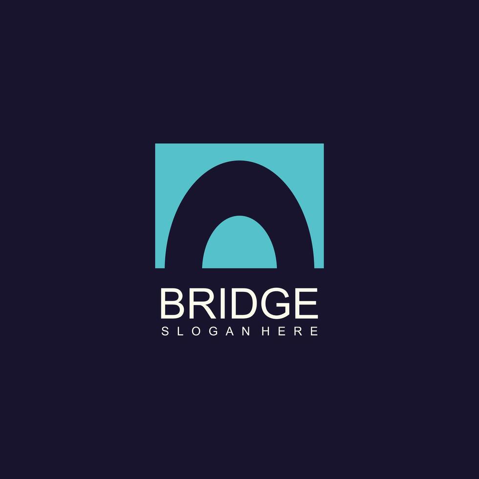 Bridge design element idea with creative technology concept vector
