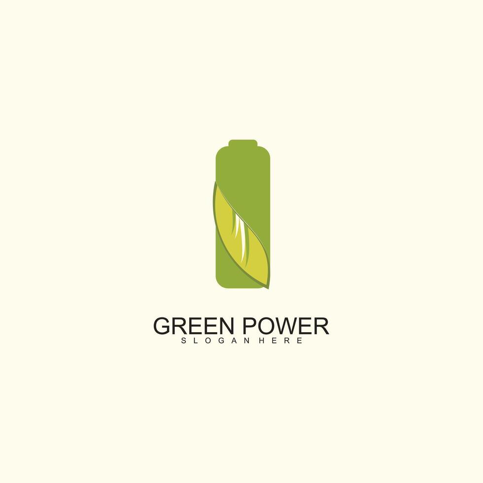 Green power design element idea with creative modern style vector