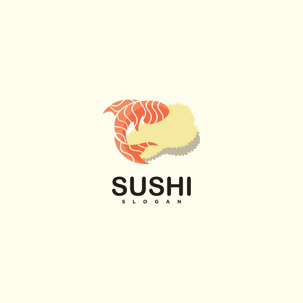 Design a sushi logo with a modern concept for the restaurant business vector