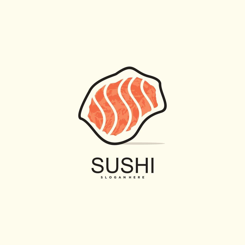 Design a sushi logo with a modern concept for the restaurant business vector