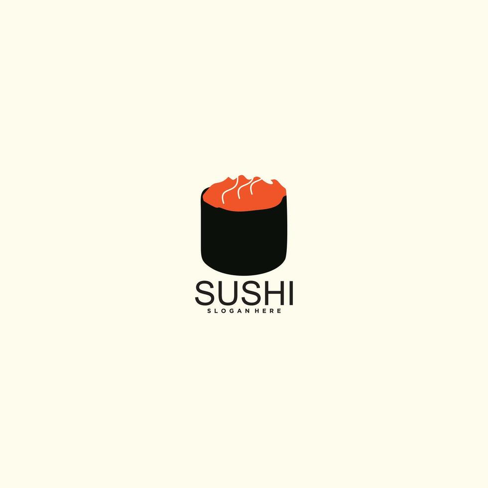 Design a sushi logo with a modern concept for the restaurant business vector