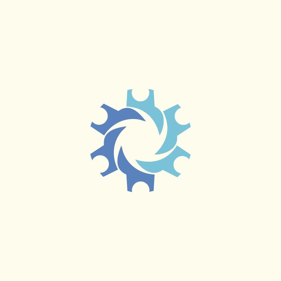 Gear logo icon design mechanic ocean vector