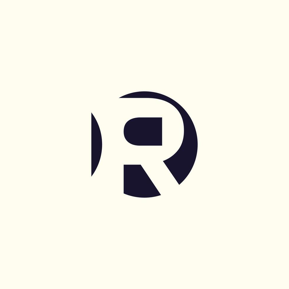Letter R design element idea with creative concept vector