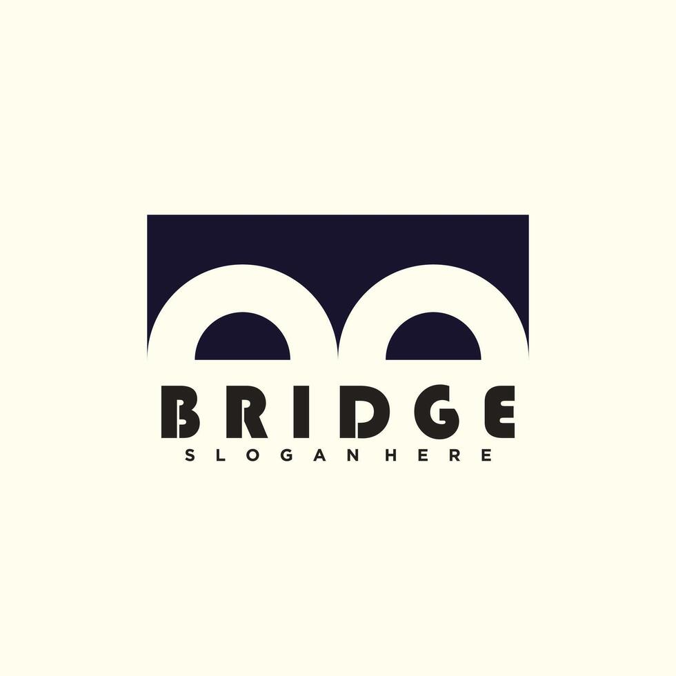 Bridge design element idea with creative technology concept vector