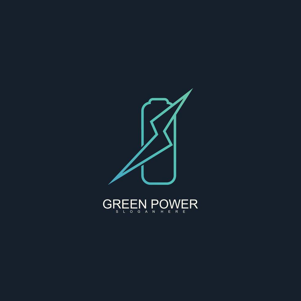 Power battrey design element idea with creative modern technology vector