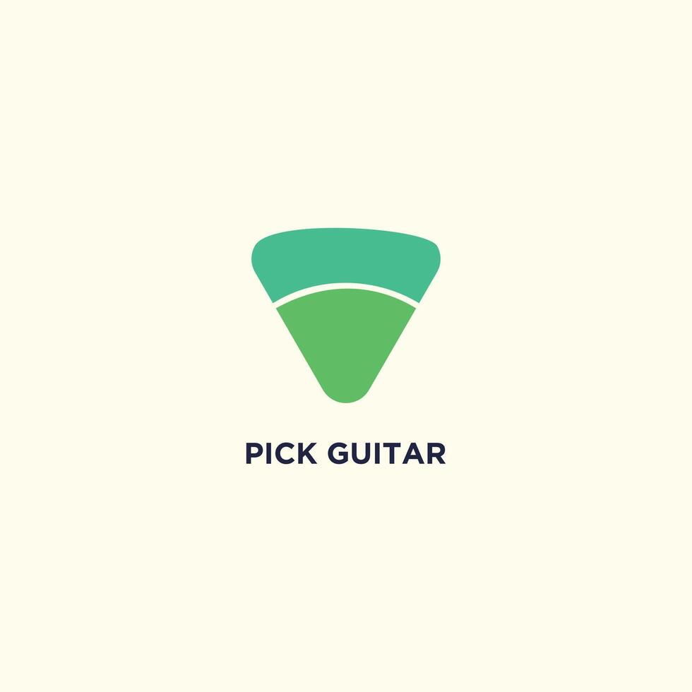 Pick guitar logo design for music instrument vector
