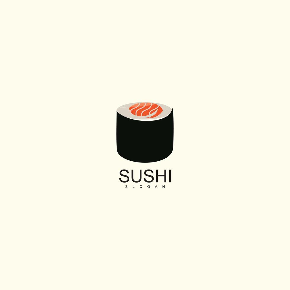 Design a sushi logo with a modern concept for the restaurant business vector