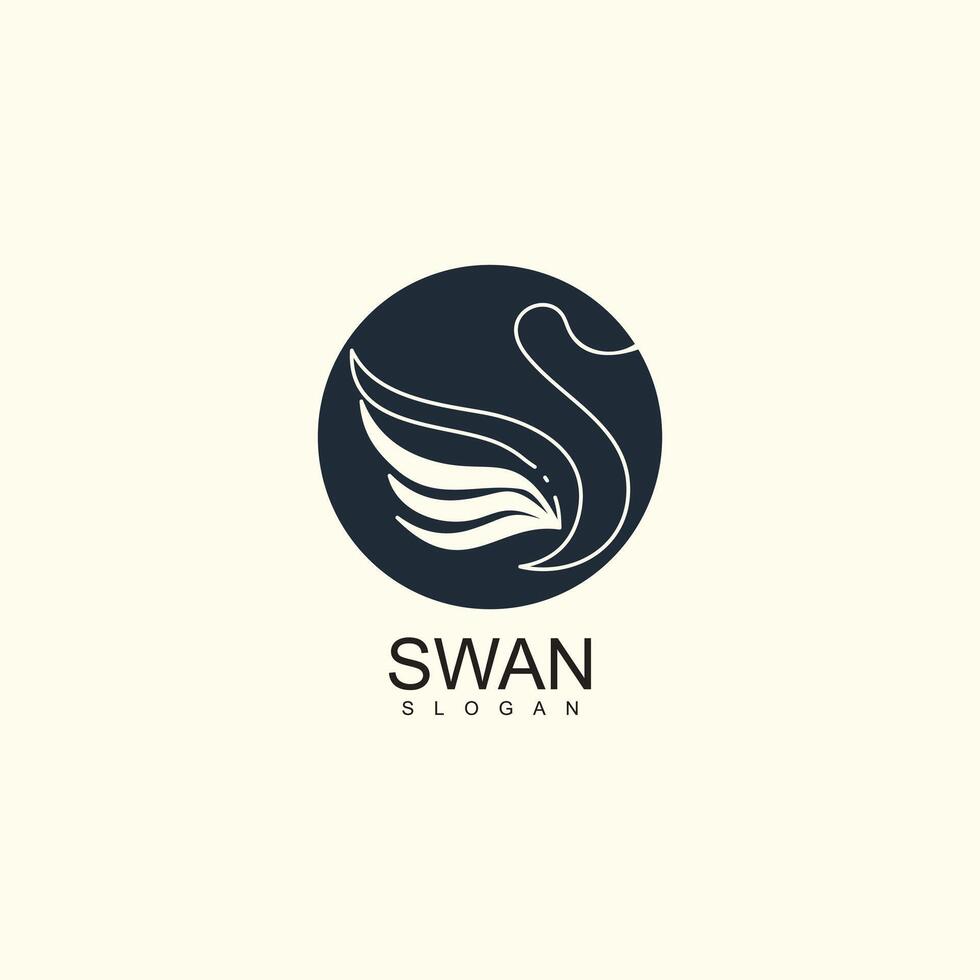 Swan logo abstract design vector