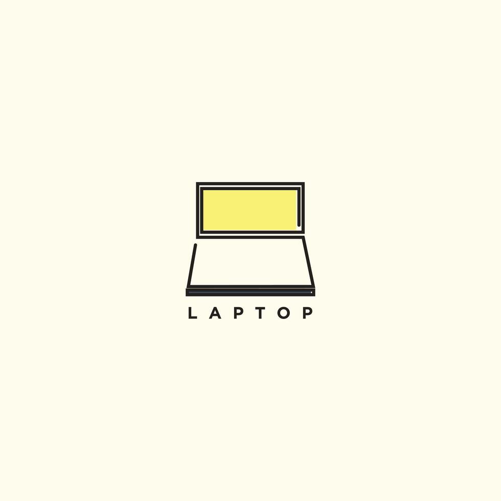 Laptop start up and icons collection vector