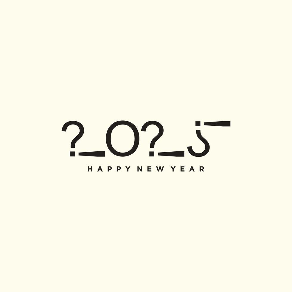 2025 Happy new year logo design with punctuation vector