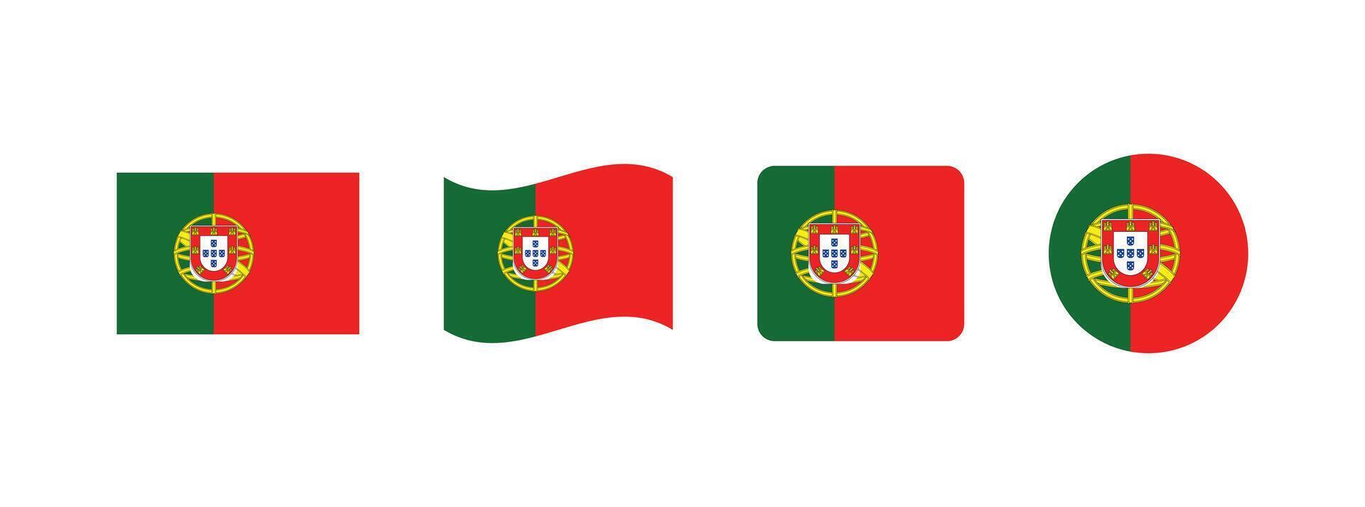 Portugal flag. Set of Portugal Flags Collection. vector