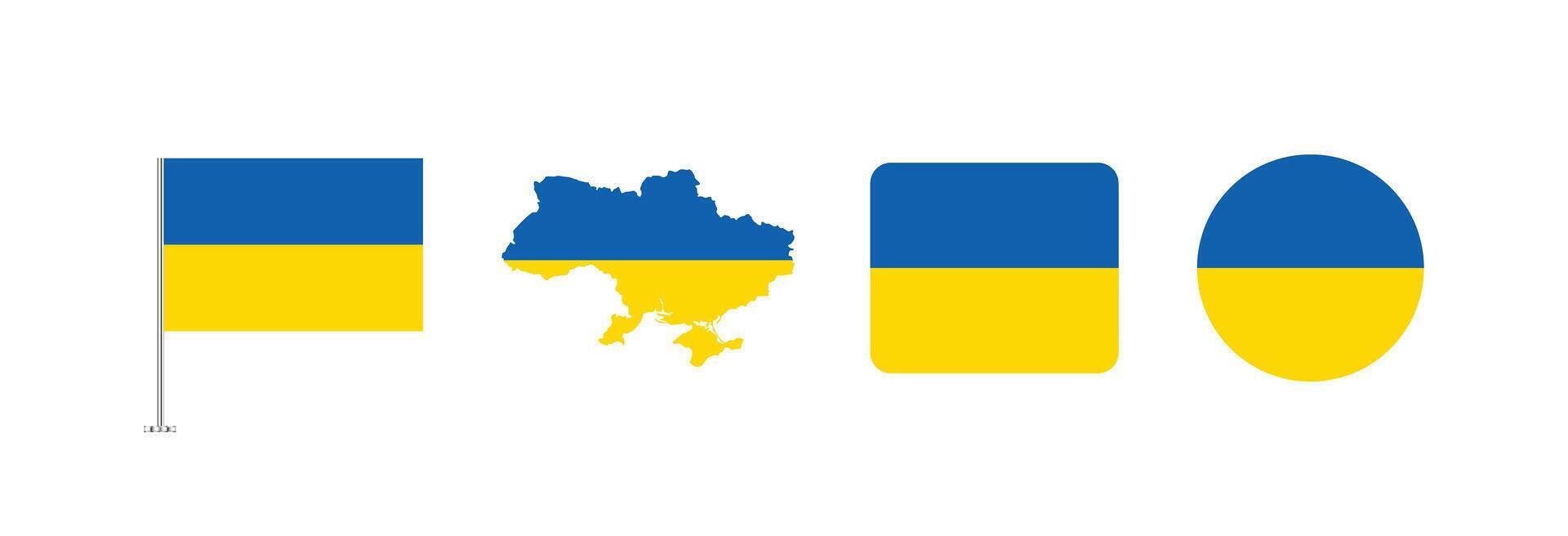 Ukraine flag. Set of Ukraine Flags Collection. vector