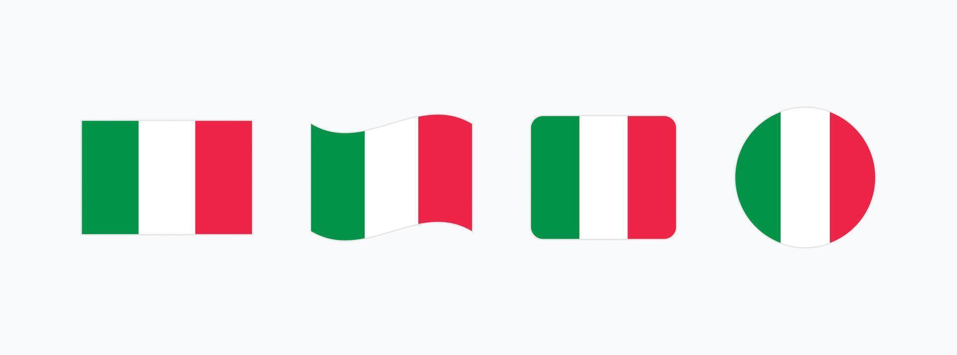 Italy flag. Set of Italy Flags Collection. vector