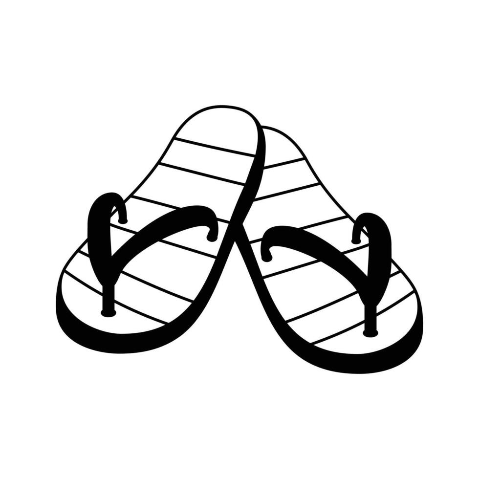 An icon of flip flops in modern style isolated on white background, editable vector