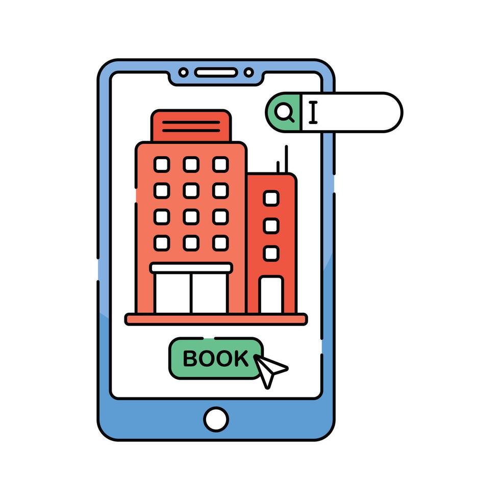 Hotel booking icon design, online hotel reservation platform vector