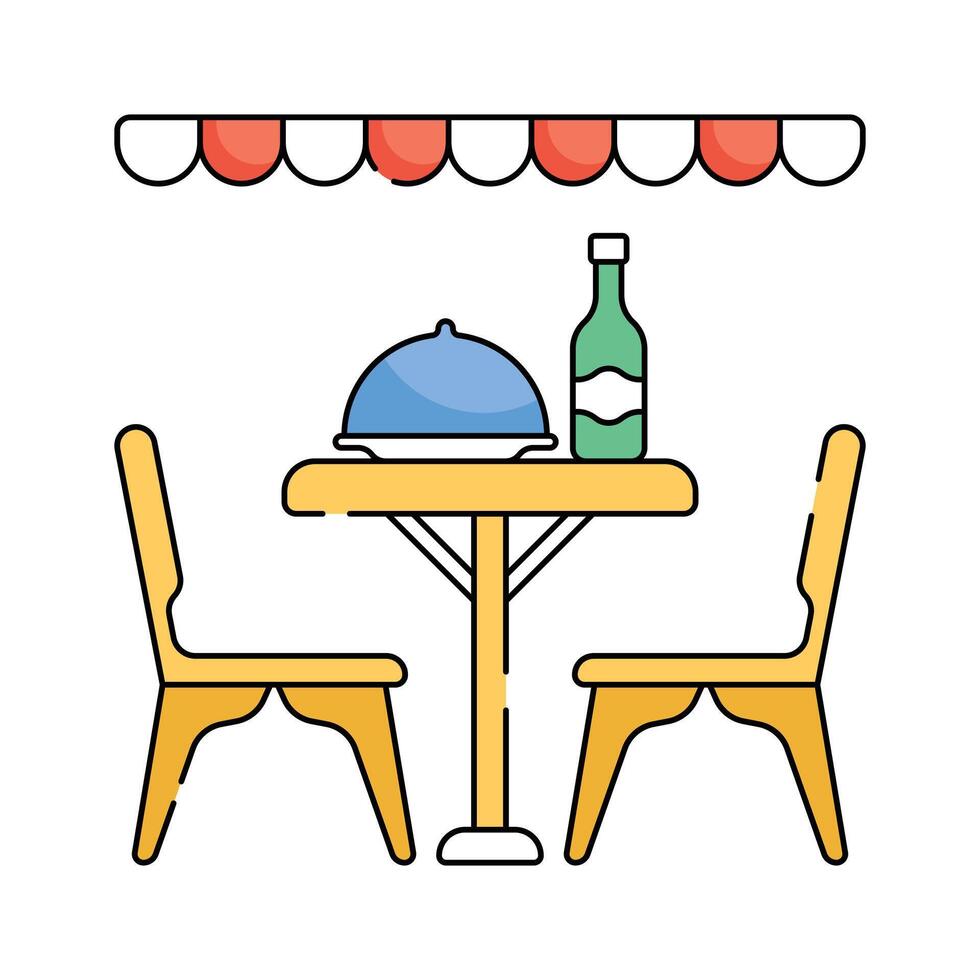 Well designed dining table icon, food and restaurant design vector