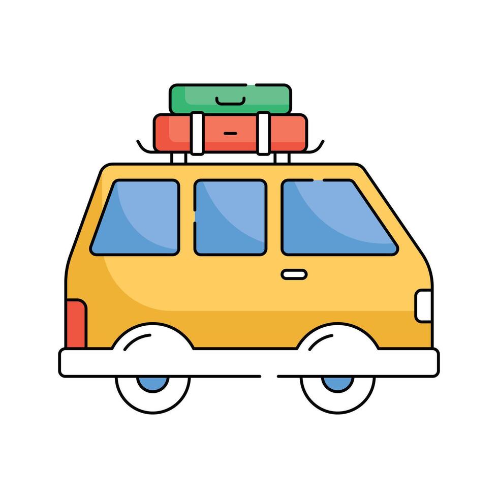 Get a glimpse of travel van icon, transportation illustration vector