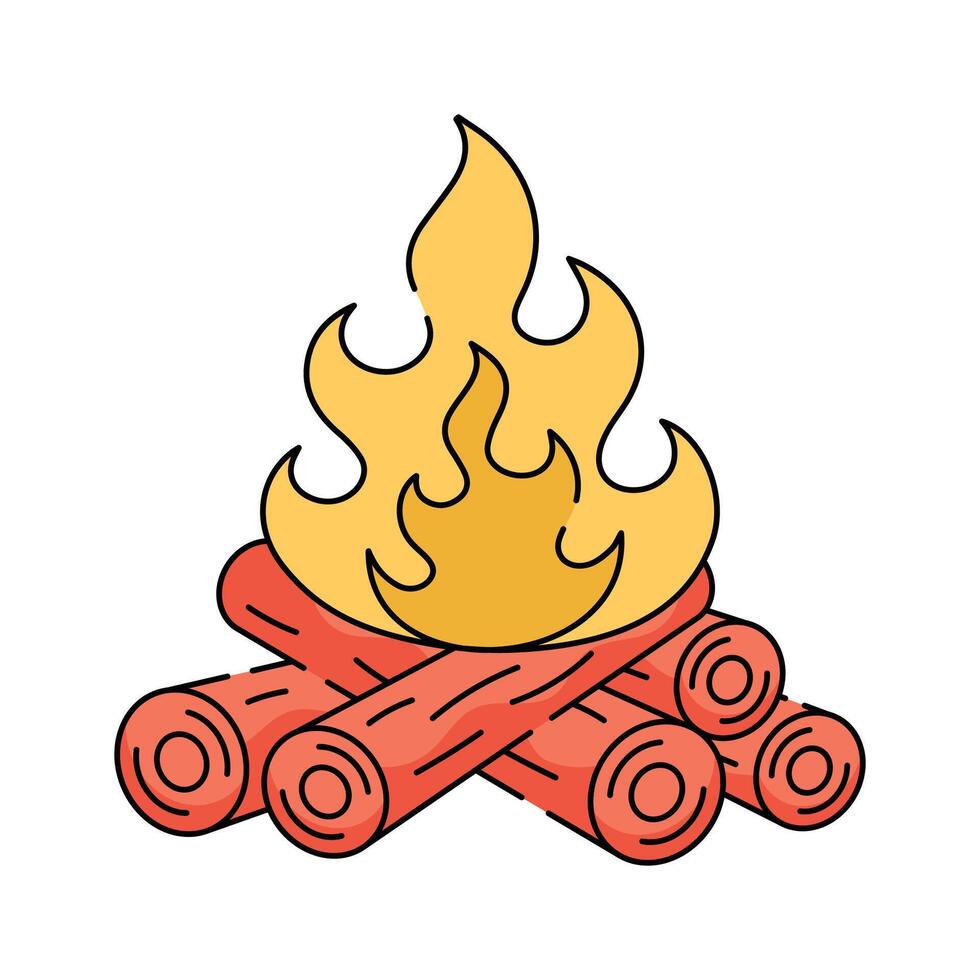 Take a look at this creatively crafted icon of bonfire in modern style vector