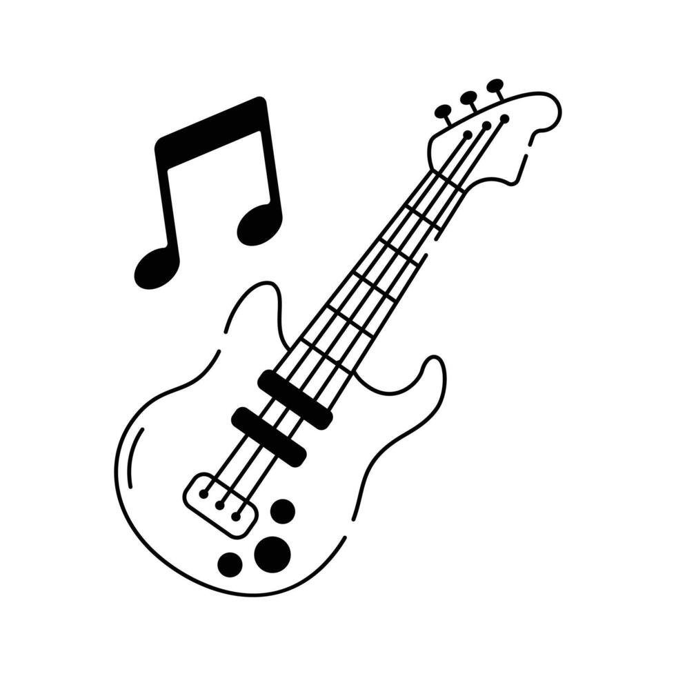Stylish guitar icon, ideal for music, entertainment, or concert related projects vector