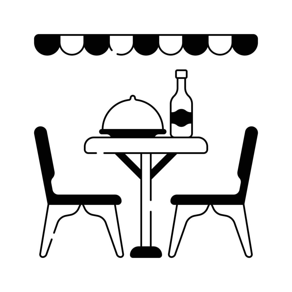 Well designed dining table icon, food and restaurant design vector