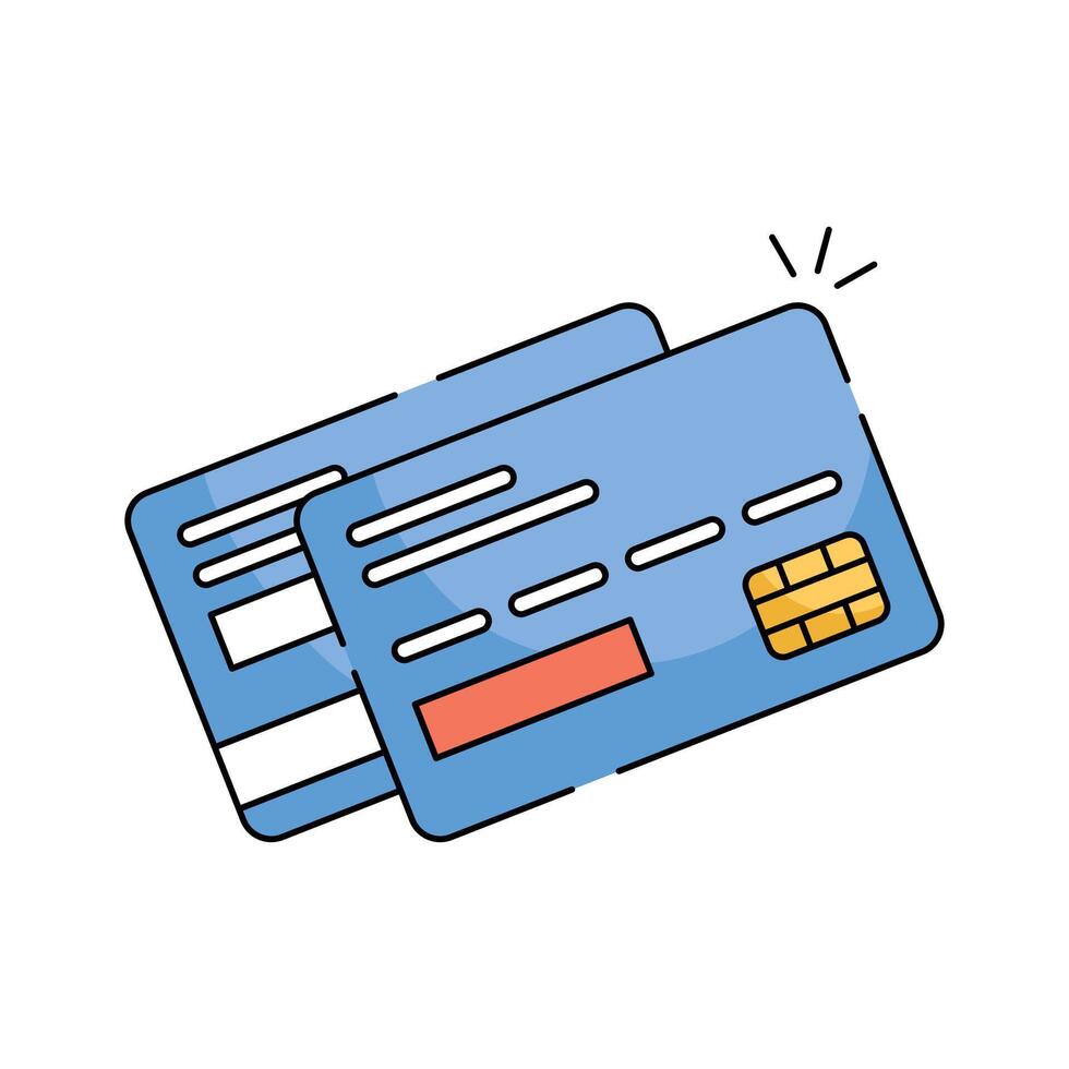 Modern credit cards icon, perfect for finance, shopping, or online payment vector