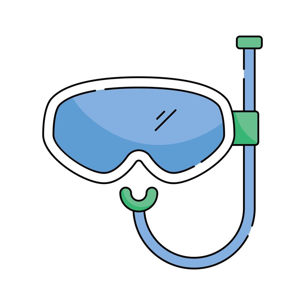 Ocean adventure, underwater exploration, snorkeling mask design vector