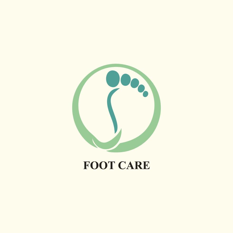 Reflexology logo design with foot circle vector