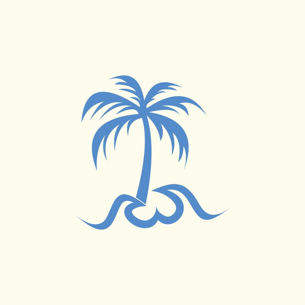 Palm tree vintage logo ocean vector