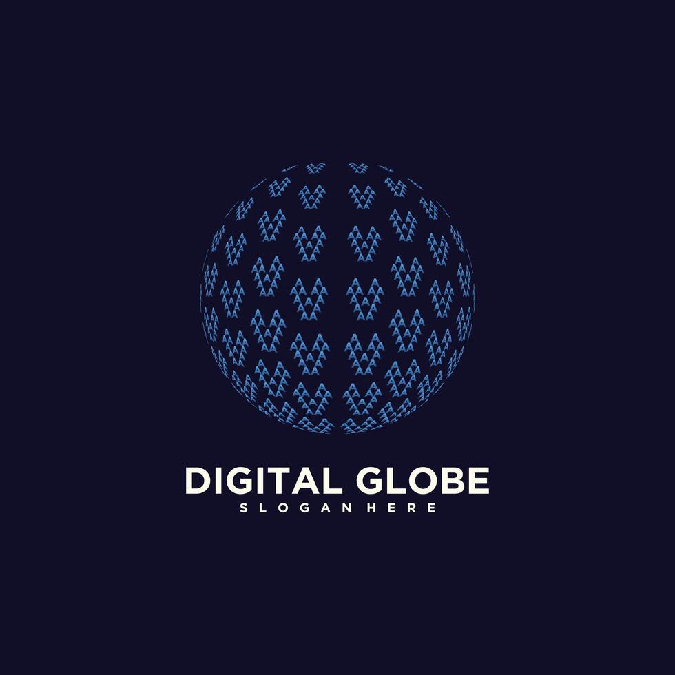 Globe logo design dark blue vector