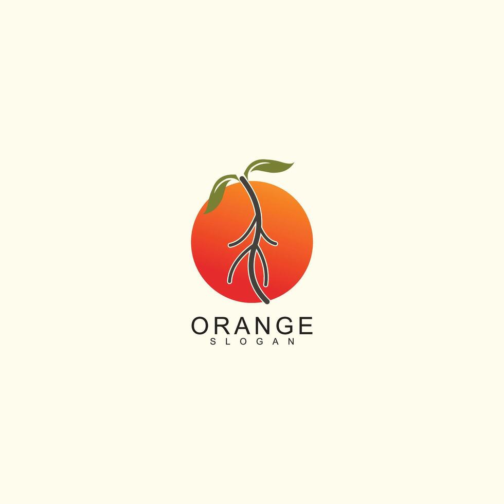 Orange logo design simple concept vector