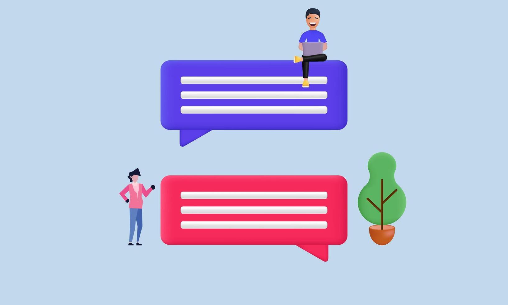 3d icon realistic chat bubble talk dialogue messenger design vector