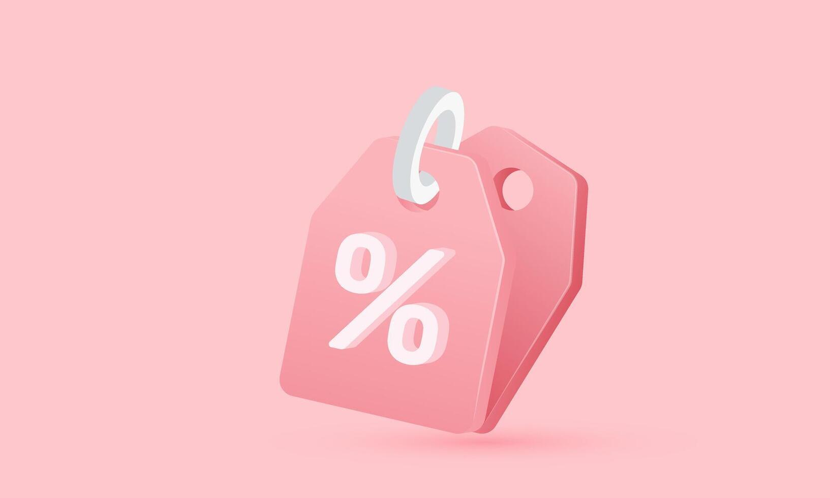 3d icon online shopping tag price new idea concept design vector