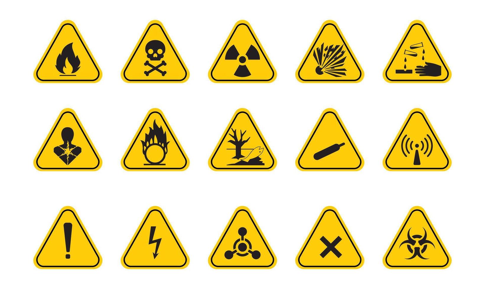 hazard symbol collections vector